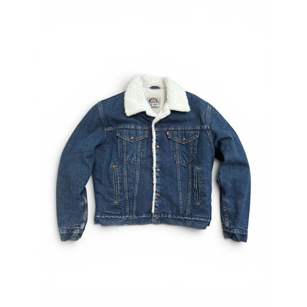 VTG Levis 80"s Type 3 Trucker Jacket White Sherpa Lined USA 40-M NICE!